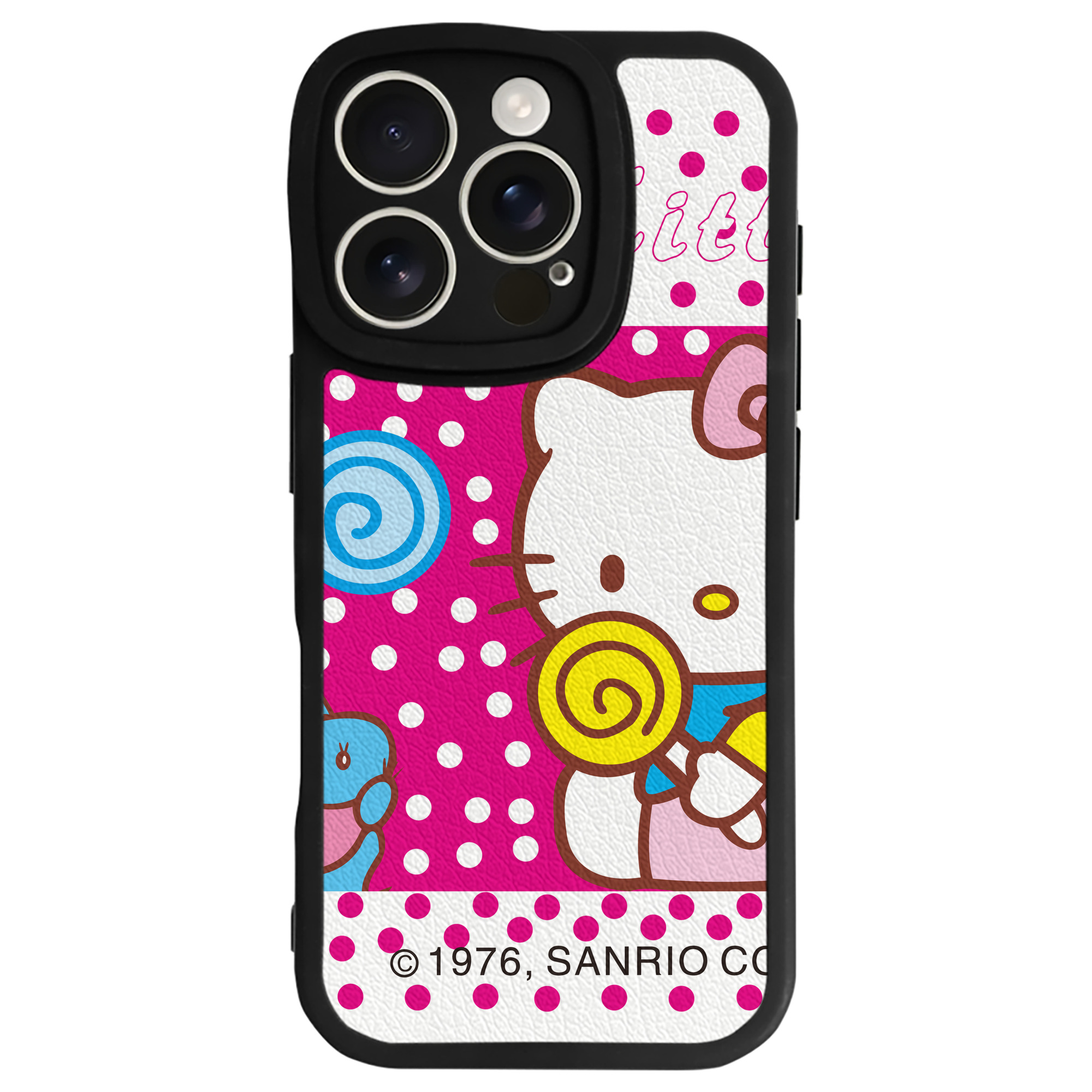 （画像用） Hello Kitty ハローキティ 【iPhone 16シリーズ対応】シリコンスマホケース（レザー調） 材質：シリコン